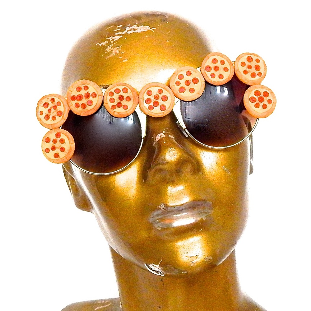 GASOLINE GLAMOUR PIZZA PARTY PEPPERONI PIE ACID COCO GLASSES 🍕🍕🍕